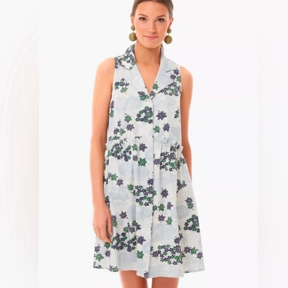 Tuckernuck Sleeveless Royal Shirtdress Province Breeze Floral‎ Print